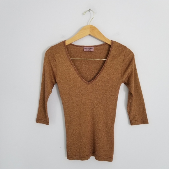 Michael Stars Sparkly Knit Basic Blouse - Picture 1 of 8